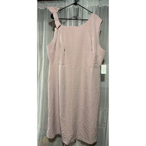 Eloquii Powder Pink Asymmetric One Shoulder Tie Sleeveless Dress Plus Size 22